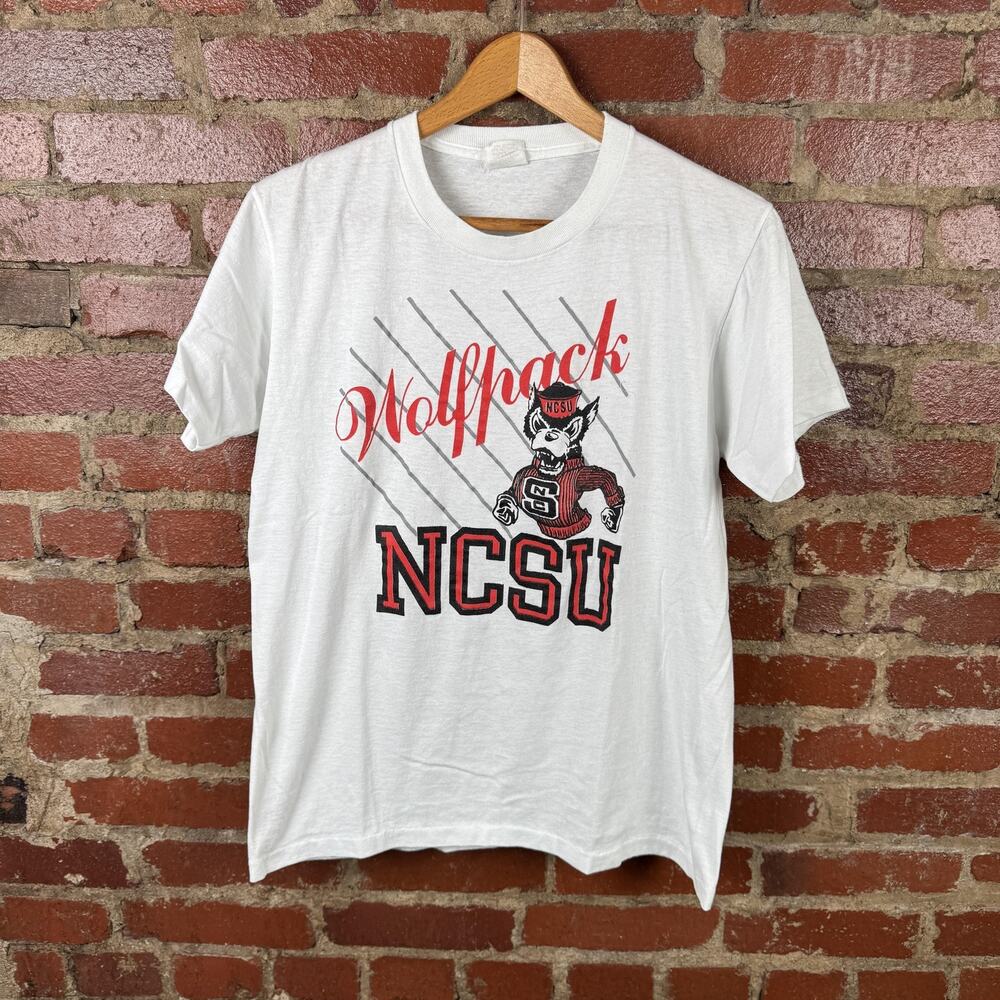 Vintage NC State Wolfpack Shirt Mens Large White NCAA Event Made USA Graphic Tee